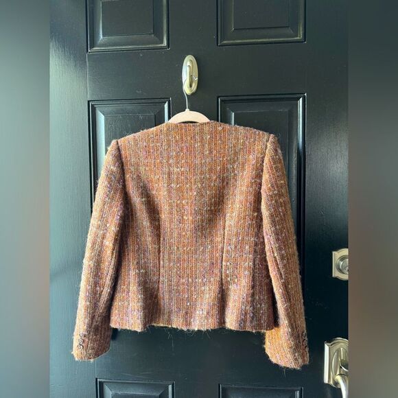 VTG Wool Orange Striped Blazer Jacket Size XS/S - Picture 8 of 14